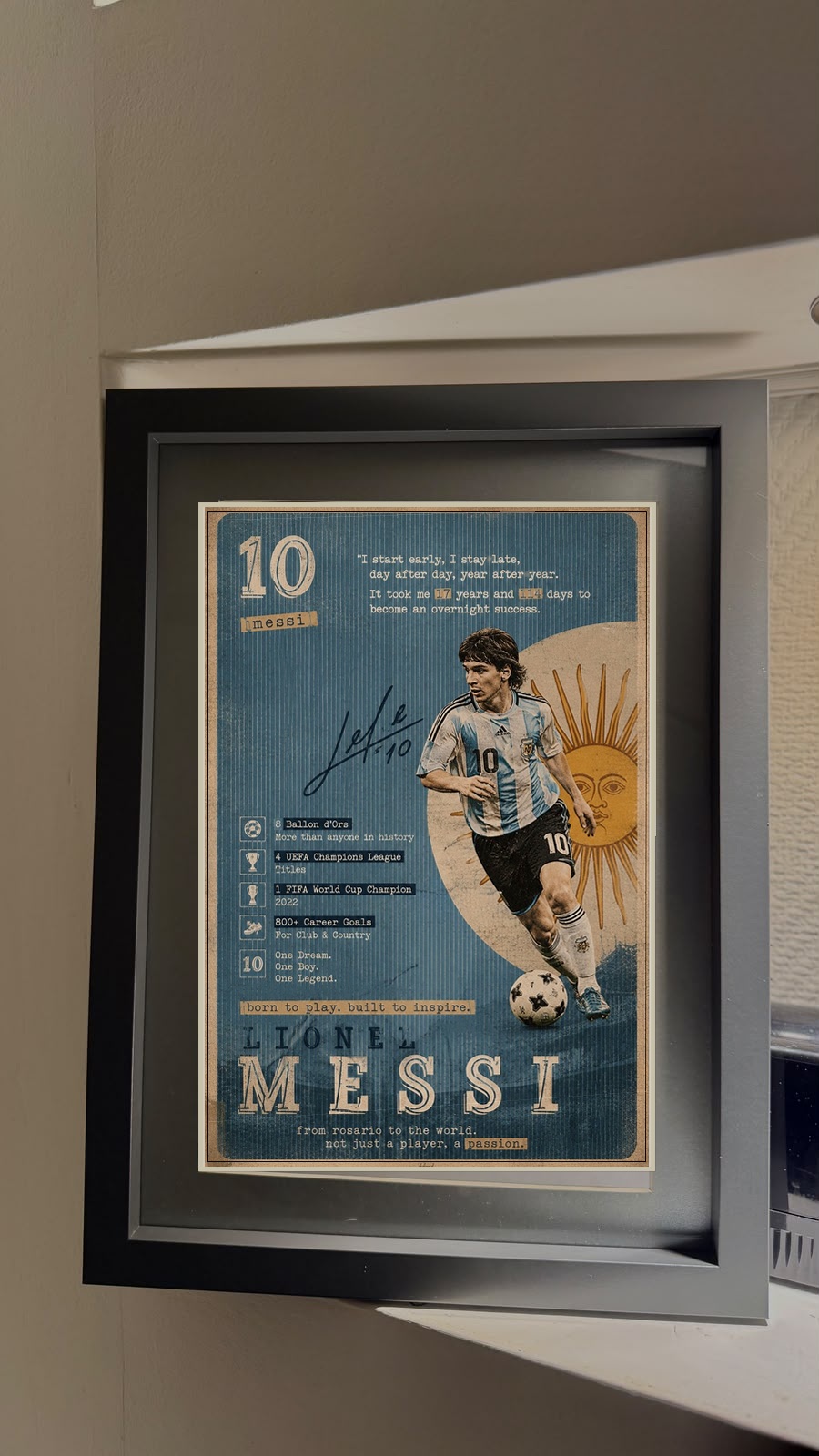 Mockup del cuadro futbolero en estudio